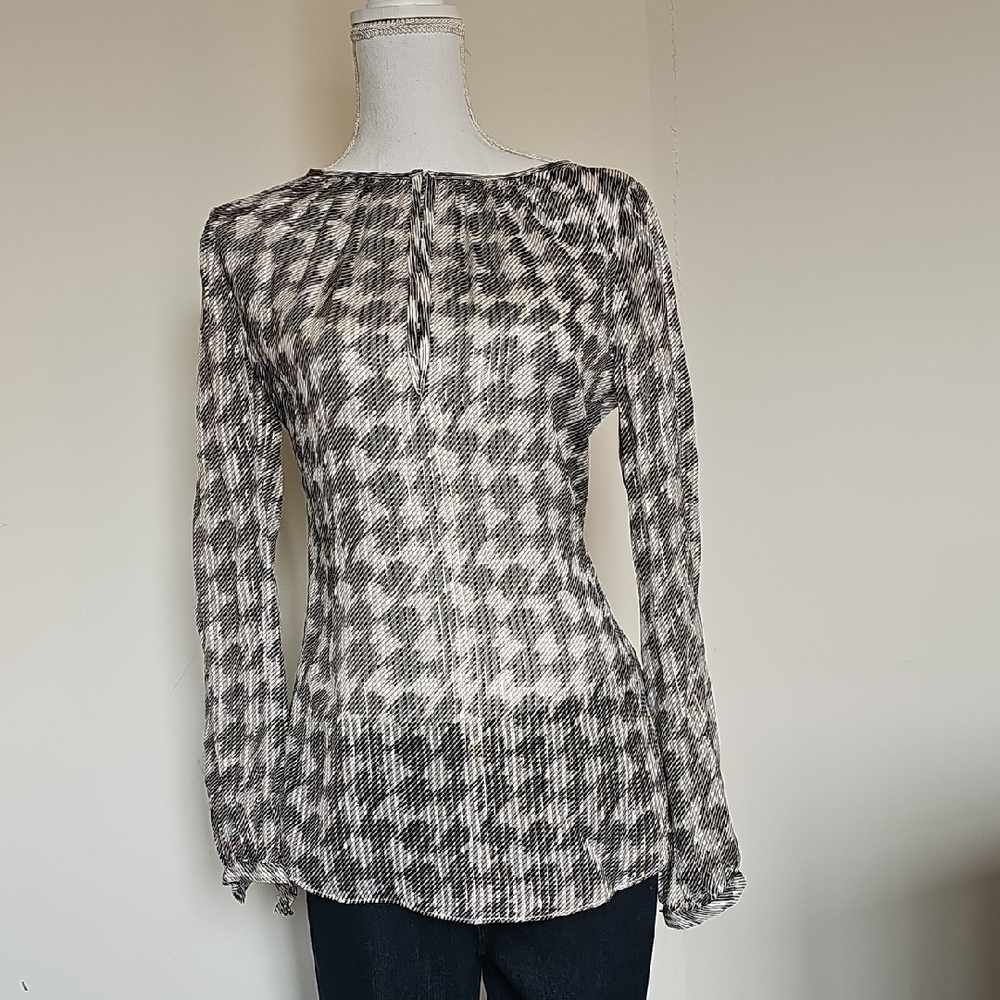 WHBM Women's Black and White Checkered Top